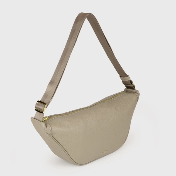 NEW - Toco Toscano Rey Medium Shoulder Bag - Taupe Beige Grey - Picture 8 of 12